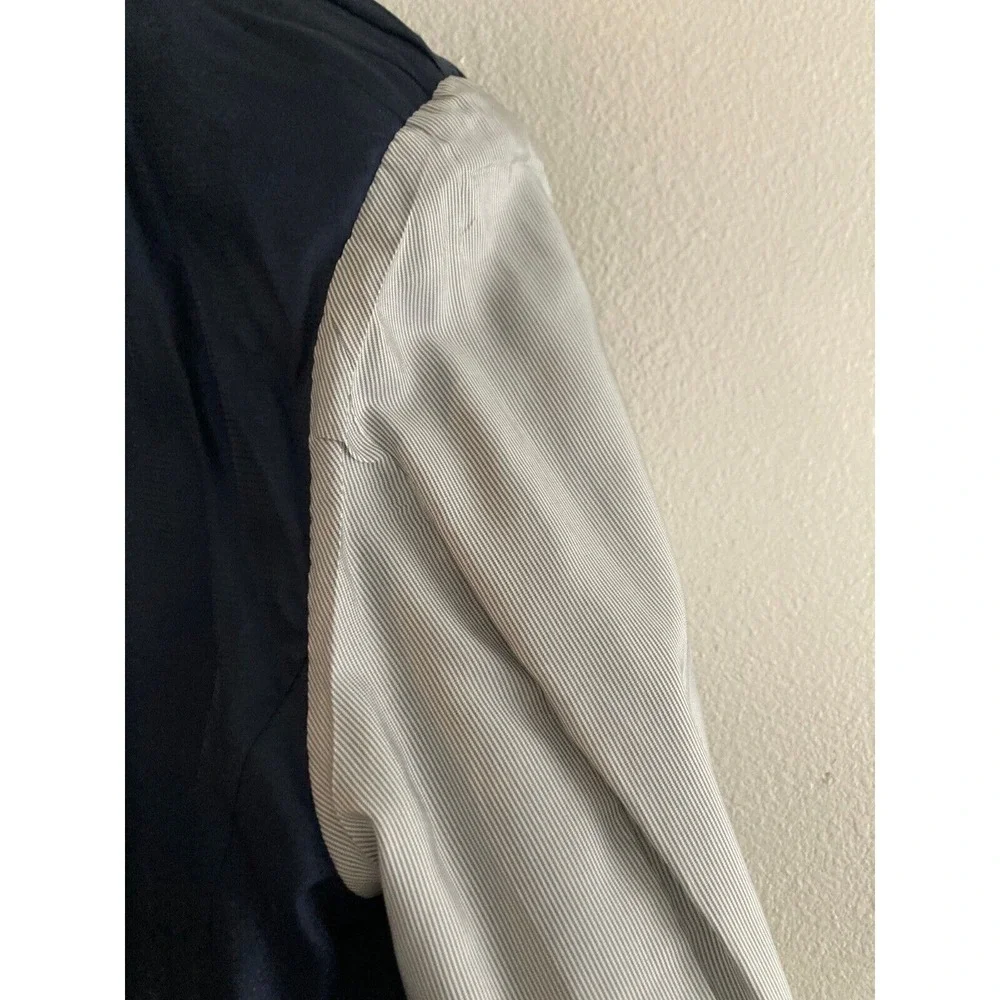 Michael Kors Blazer Sport Coat Men 44LNavy and Light Blue‎ Gingham Career Preppy